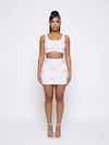 Rich Auntie 2 Piece Set | Pink Ribbon Rhinestone Skirt Set