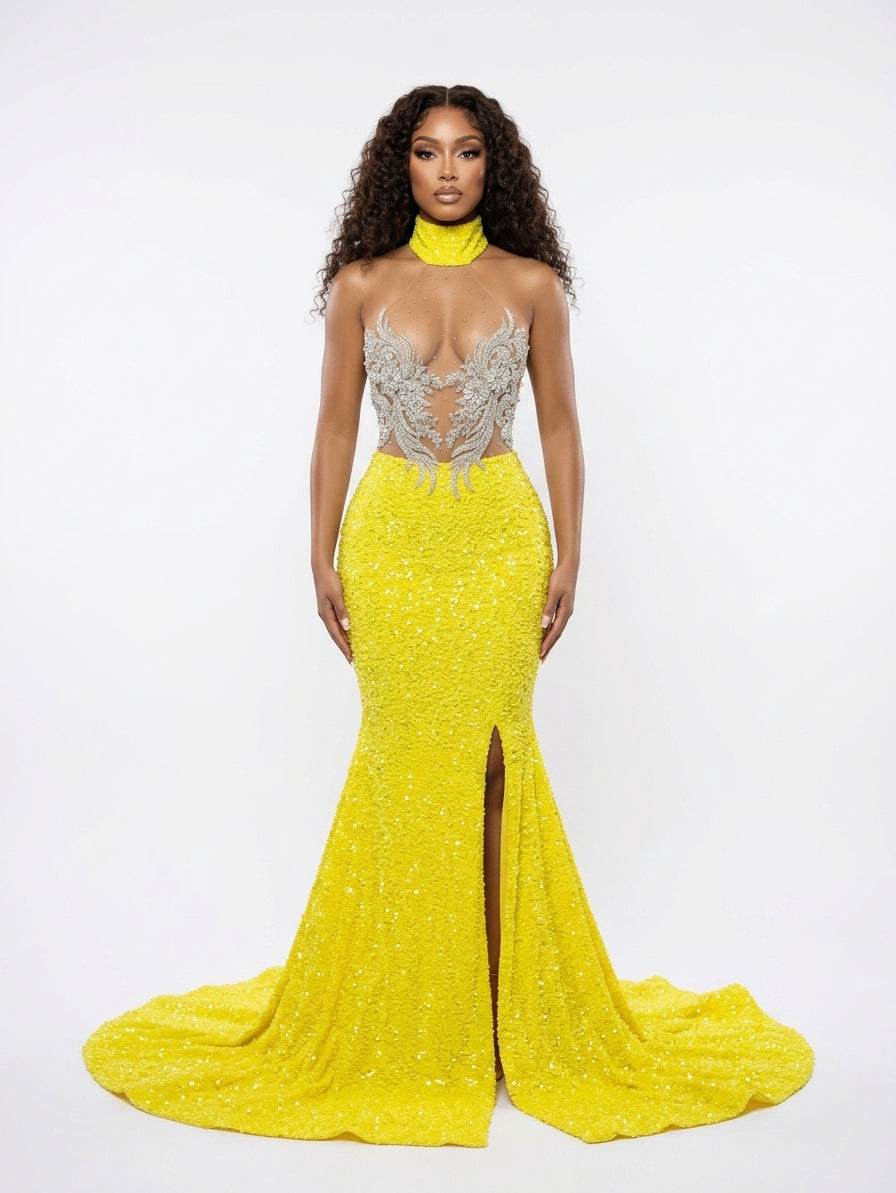 Bougie Girl Semi Custom Halter Gown | Prom & Occasion Wear