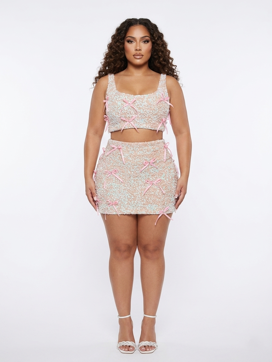 Rich Auntie Too 2 Piece Set | Rhinestone Tank & Mini Skirt