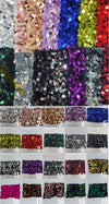 Stretch velvet sequin fabric swatch for Bellz Couture semi-custom prom gown — luxury fabric option Detroit designer
