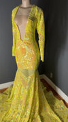 video of yellow sequin gown by Bellz Couture in Detroit